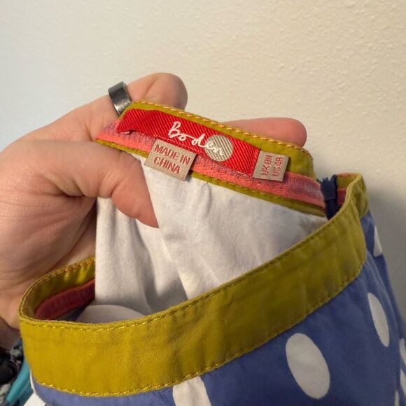 Boden Floral Blue & White Polka Dot Skirt Size 4R - Picture 5 of 8